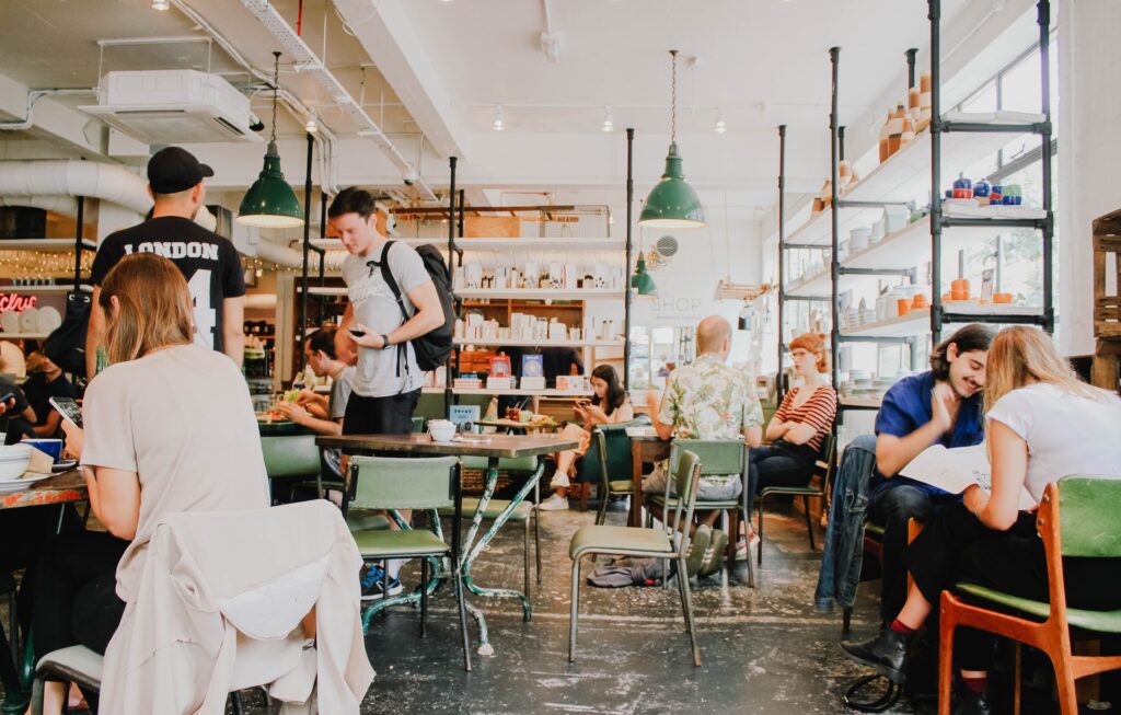 A busy coffee shop