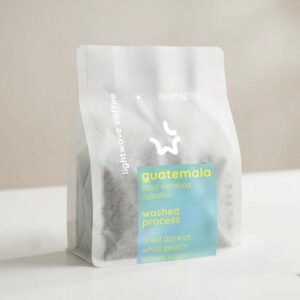 Lightwave Coffee Guatemala Baja Verapaz Cubulco coffee on white counter