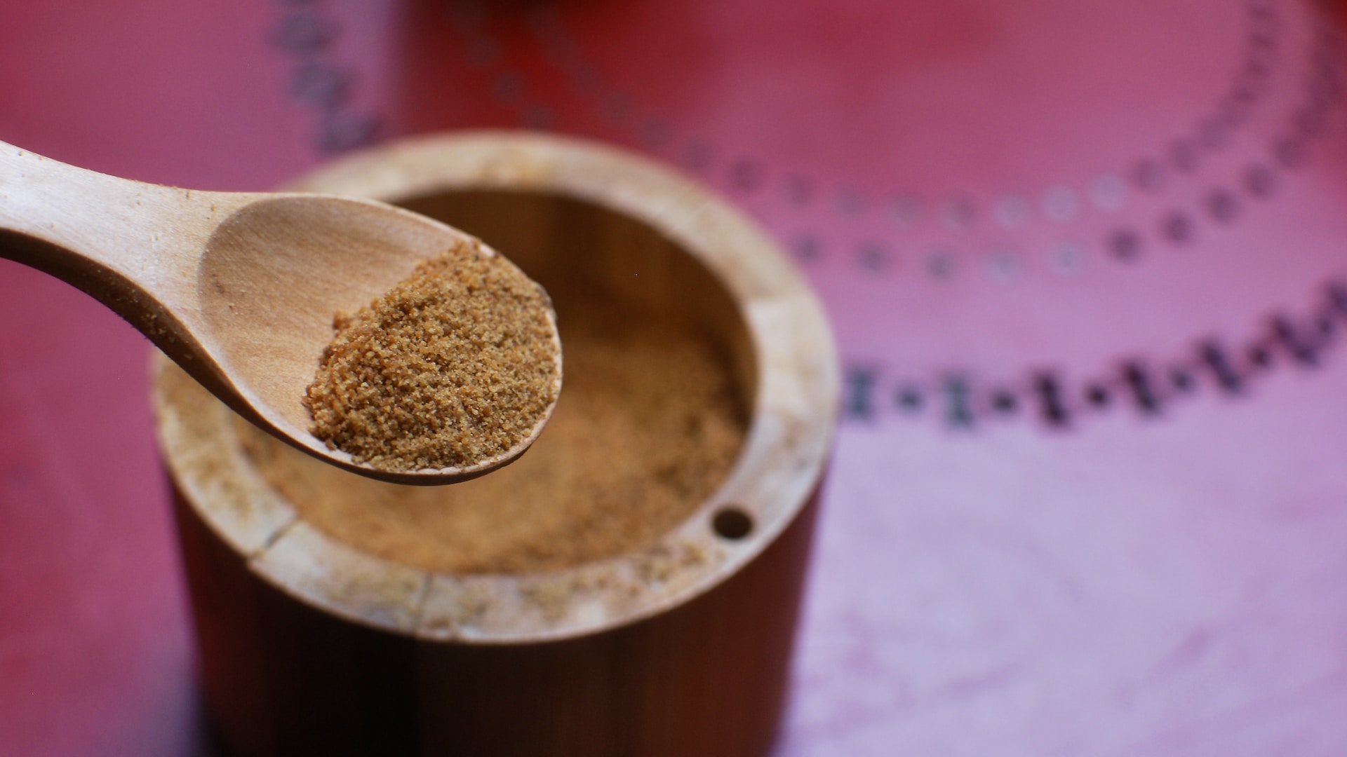 Coconut sugar in a container